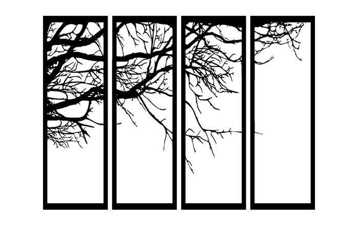 Wallity Tree Accesorio Decorativo de Pared Metálico Negro